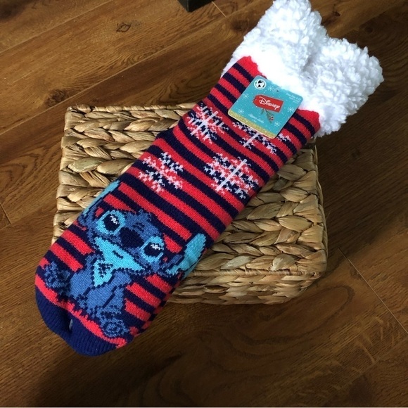 Disney: Stitch sherpa lined slipper socks Winter - Picture 1 of 3
